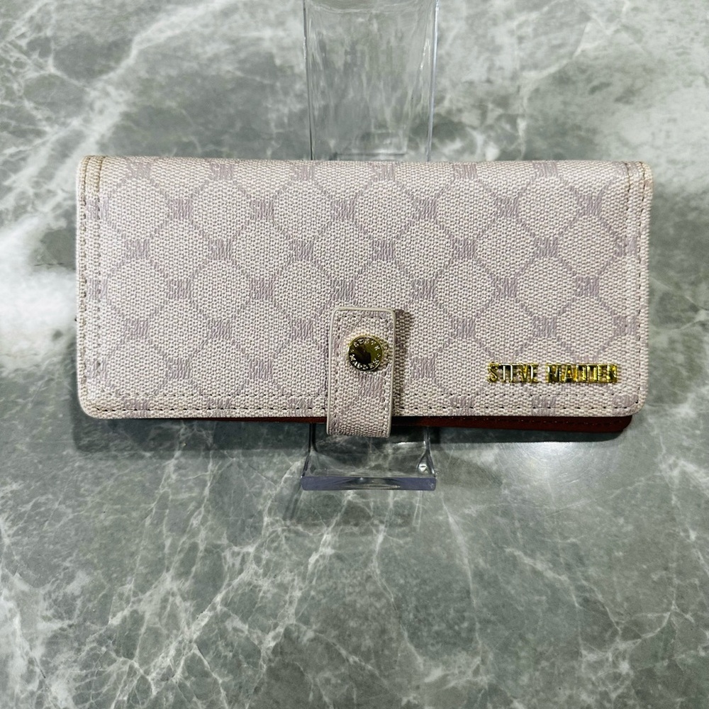STEVE MADDEN Monogram Neutral Wallet ID Cardholder